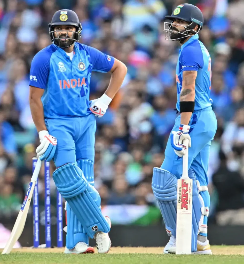 Indian Cricket Team Captain Rohit Sharma and VIrat Kohli Both are Stand with Cricket Bet